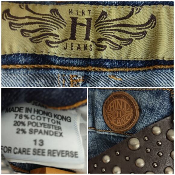 Hint Bootcut Midrise Y2K Jeans With Belt Vintage Stretch Denim Size 13 - Picture 3 of 16